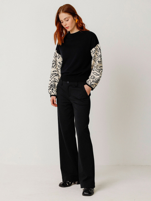 SKFK SKFK krem-crni ženski džemper Aitza džemper