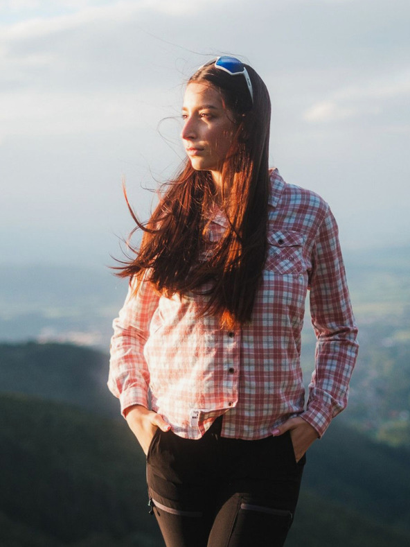 Kilpi Ženska sportska flanelska majica Kilpi FLANNY-W Pink