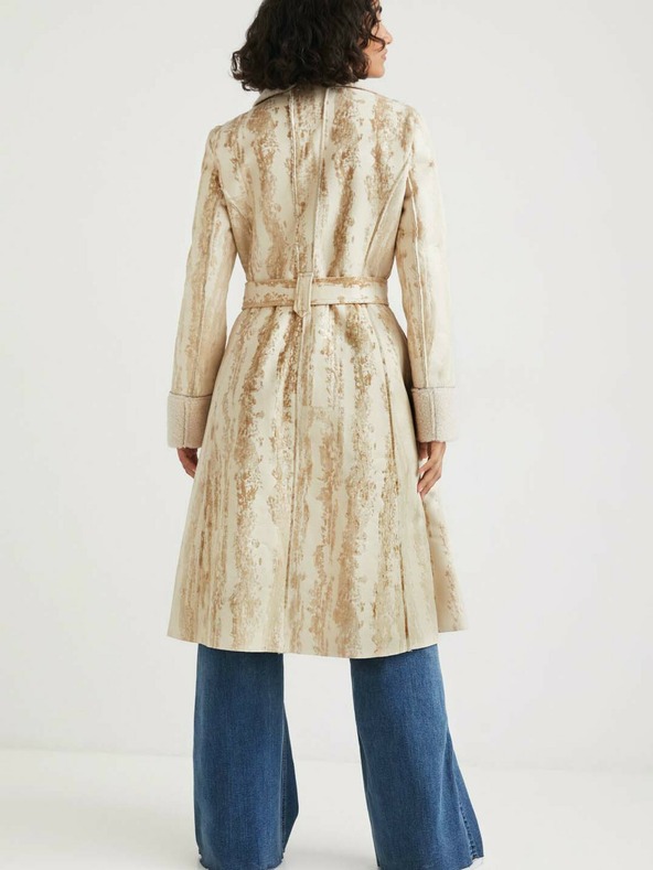 Desigual Bež ženski kaput Desigual Marvelous s uzorkom