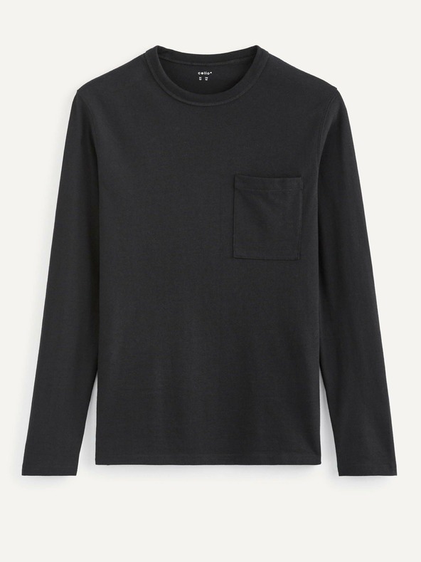 Celio Crna muška basic majica s Celio džepom