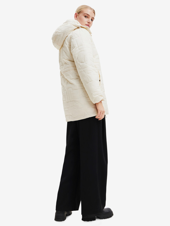 Desigual Ženska zimska jakna Desigual Tulip krem ​​boje