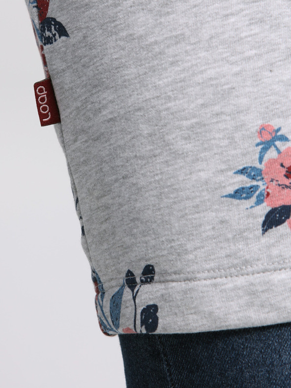 Loap Svijetlo siva ženska cvjetna haljina LOAP Ebuna