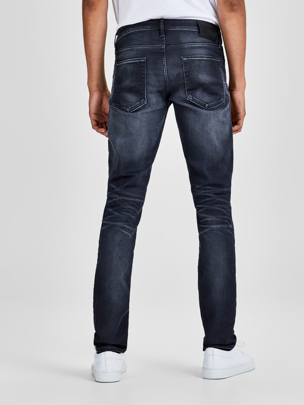 Jack & Jones Tamnoplave slim fit traperice s otrcanim efektom Jack & Jones Glenn