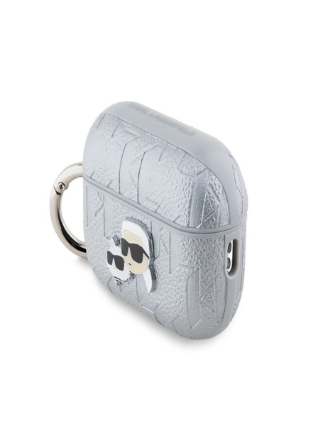 Karl Lagerfeld PU futrola s reljefnim glavama Karla i Choupette za AirPods Pro 2 srebrna Karl Lagerfeld