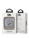 Karl Lagerfeld PU futrola s reljefnim glavama Karla i Choupette za AirPods Pro 2 srebrna Karl Lagerfeld
