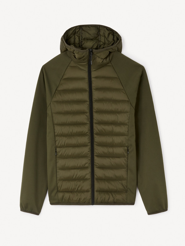 Celio Khaki muška jakna s kapuljačom Celio Jushellsl