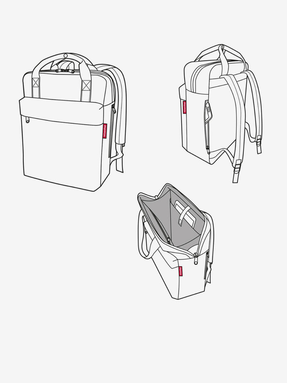 Reisenthel Roza ženski ruksak Reisenthel Allday Backpack M Twist Berry