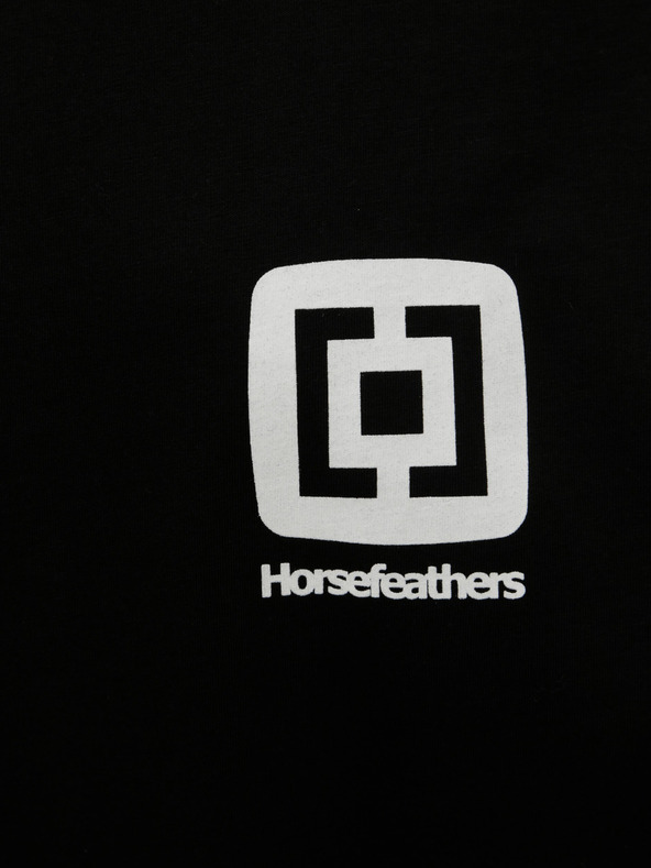 Horsefeathers Crna muška majica kratkih rukava s printom i kratkim rukavima Horsefeathers Mini Logo