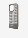 DKNY PU kožna donja traka s ponavljajućim uzorkom MagSafe stražnja maska ​​za iPhone 15 Pro Max smeđa DKNY