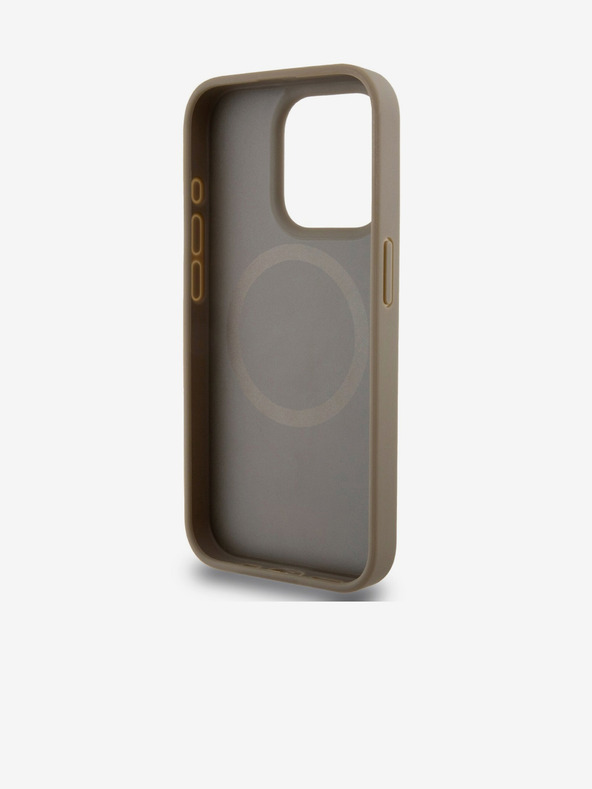 DKNY PU kožna donja traka s ponavljajućim uzorkom MagSafe stražnja maska ​​za iPhone 15 Pro Max smeđa DKNY
