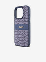 DKNY PU kožna stražnja maska ​​s ponavljajućim uzorkom u tonskim prugama za iPhone 15 Pro, plava DKNY