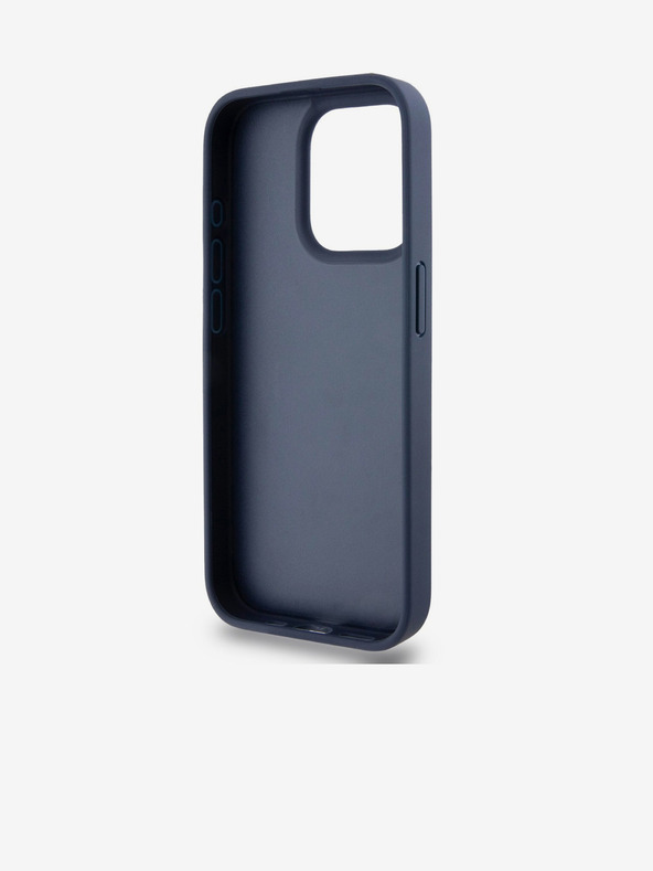 DKNY PU kožna stražnja maska ​​s ponavljajućim uzorkom u tonskim prugama za iPhone 15 Pro, plava DKNY