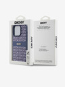 DKNY PU kožna stražnja maska ​​s ponavljajućim uzorkom u tonskim prugama za iPhone 15 Pro, plava DKNY