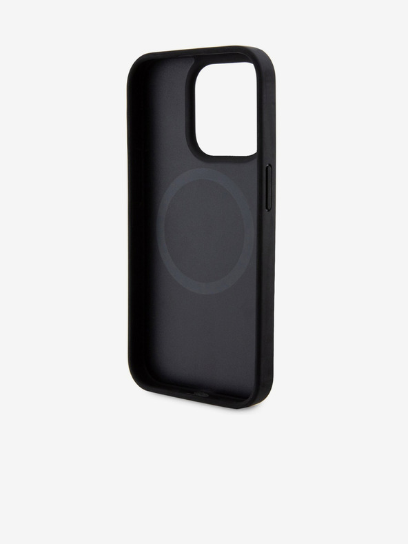 DKNY PU kožna donja traka s ponavljajućim uzorkom MagSafe stražnja maska ​​za iPhone 15 Pro Max crna DKNY