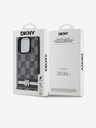 DKNY Stražnja maska ​​s kariranim uzorkom i prugama od PU kože za iPhone 15 Pro crna DKNY