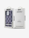 DKNY Stražnja maska ​​s kariranim uzorkom i prugama od PU kože za iPhone 15 Pro plava DKNY