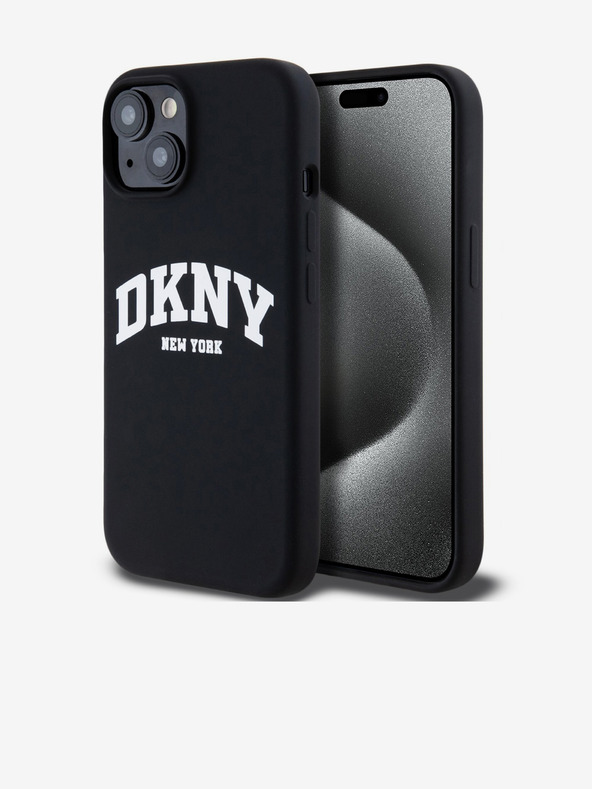 DKNY Liquid Silicone Arch Logo MagSafe stražnja maska ​​za iPhone 14 crna DKNY