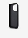 DKNY PU kožna srebrna metalna stražnja maska ​​Magsafe s logotipom za iPhone 15 Pro siva DKNY