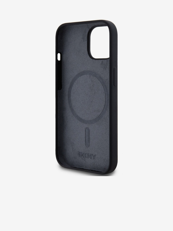 DKNY Liquid Silicone Arch Logo MagSafe stražnja maska ​​za iPhone 15 crna DKNY