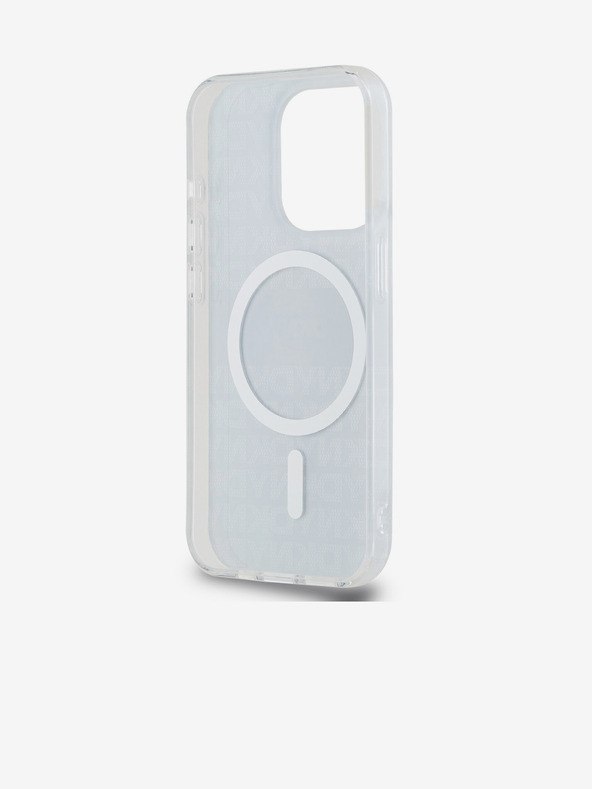 DKNY PC/TPU ponavljajući uzorak Tonal Stripe Magsafe stražnja maska ​​za iPhone 15 Pro crna DKNY