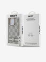 DKNY Stražnja maska ​​s kariranim uzorkom i prugama od PU kože za iPhone 13 Pro Max bež DKNY