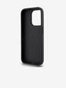 DKNY PU kožna stražnja maska ​​s džepom za karticu s ponavljajućim uzorkom za iPhone 15 Pro crna DKNY
