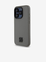DKNY Stražnja maska ​​Magsafe s logotipom od PU kože za iPhone 15 Pro siva DKNY