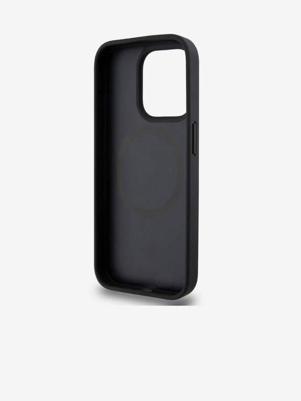 DKNY PU kožna ponovljena šara s logotipom Magsafe stražnja maska ​​za iPhone 14 Pro Max crna DKNY
