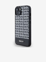 DKNY PU kožna donja traka s ponavljajućim uzorkom MagSafe stražnja maska ​​za iPhone 14 crna DKNY