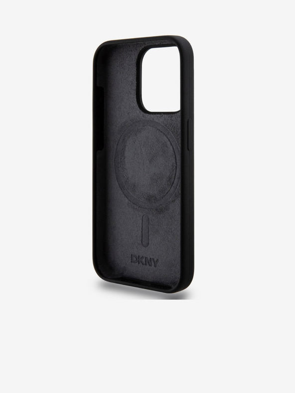 DKNY Liquid Silicone Arch Logo MagSafe stražnja maska ​​za iPhone 15 Pro crna DKNY