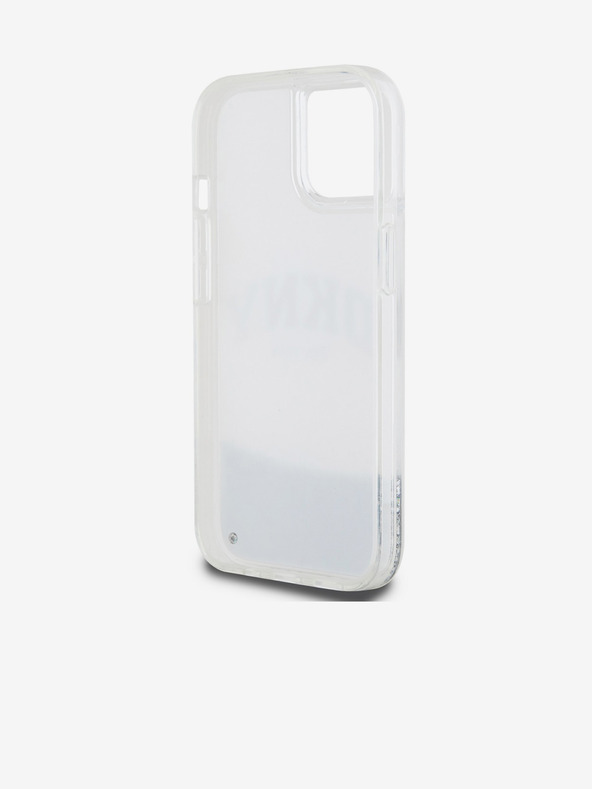 DKNY Stražnja maska ​​s logotipom Liquid Glitter Arch za iPhone 15 prozirna DKNY
