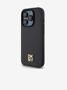 DKNY PU kožna ponovljena šara s logotipom Magsafe stražnja maska ​​za iPhone 15 Pro Max crna DKNY