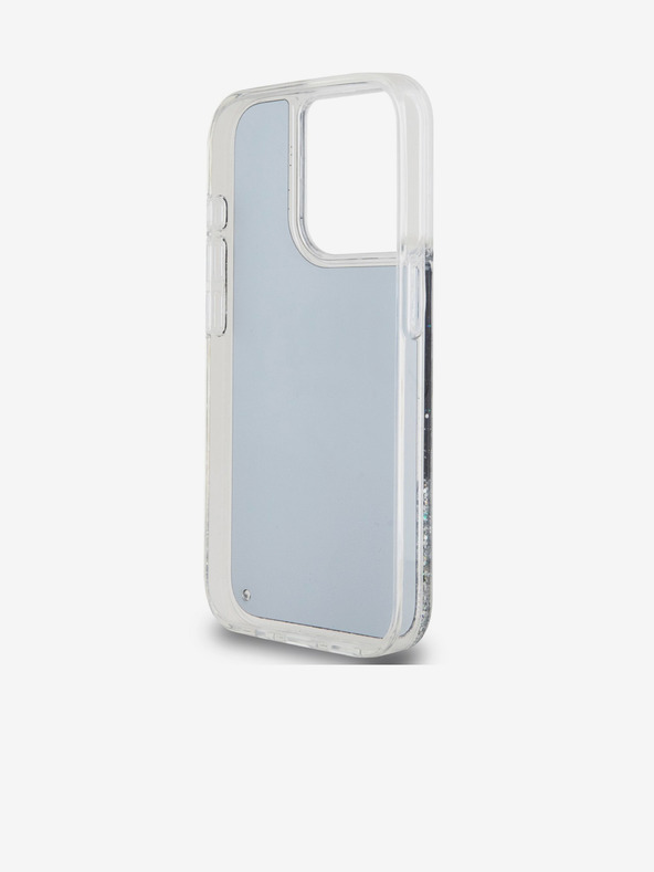 DKNY Stražnja maska ​​s logotipom Liquid Glitter Arch za iPhone 15 Pro crna DKNY