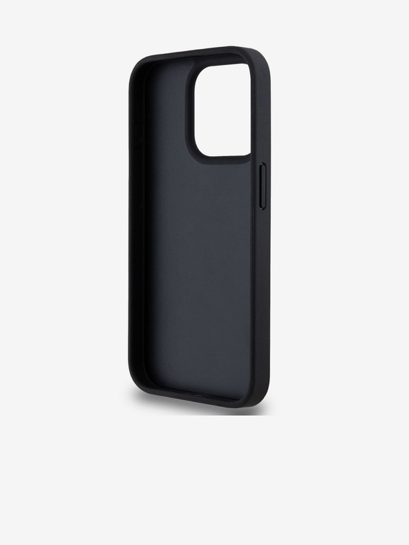 DKNY Stražnja maska ​​s kariranim uzorkom i prugama od PU kože za iPhone 15 Pro Max crna DKNY