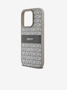 DKNY PU kožna stražnja maska ​​s ponavljajućim uzorkom u tonskim prugama za iPhone 15 Pro bež DKNY