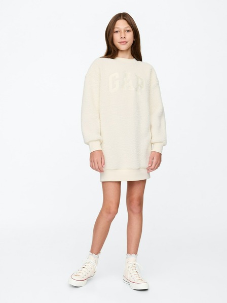 GAP Dječje oversize mikinole haljine sherpa s logotipom GAP