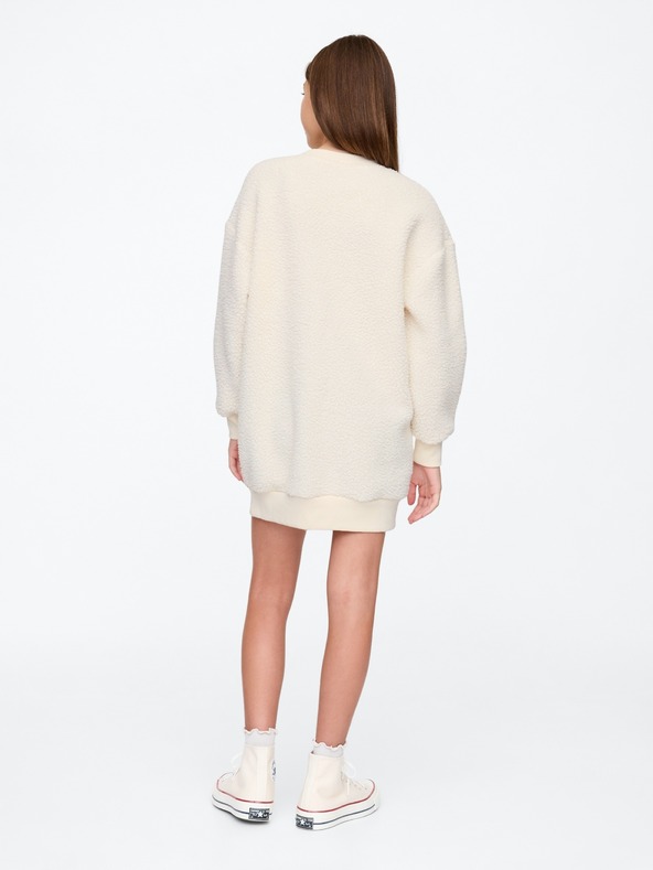 GAP Dječje oversize mikinole haljine sherpa s logotipom GAP