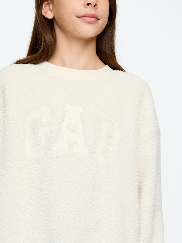 GAP Dječje oversize mikinole haljine sherpa s logotipom GAP