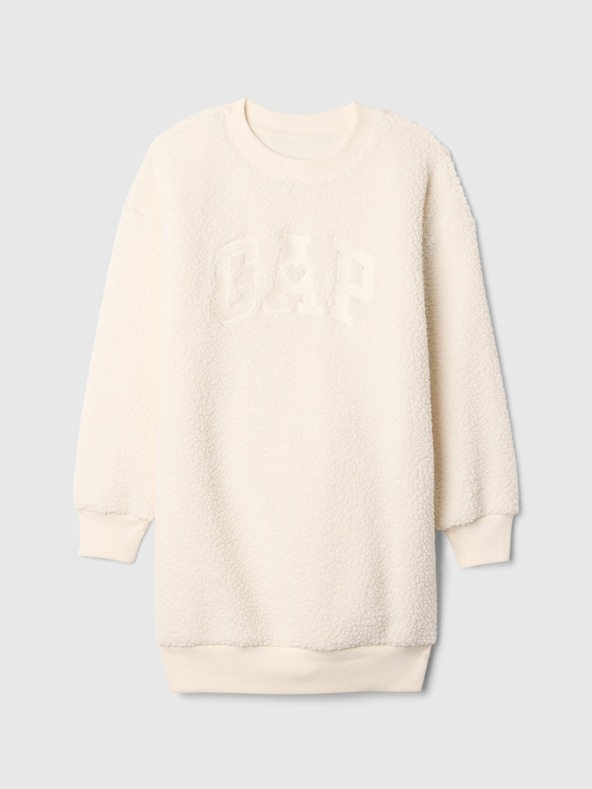 GAP Dječje oversize mikinole haljine sherpa s logotipom GAP