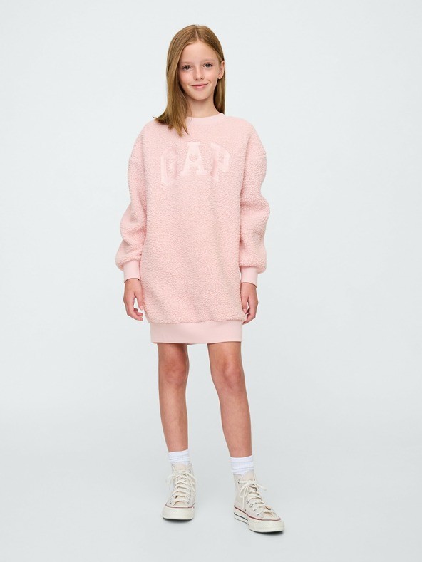 GAP Dječji sweatshirt oversize šerpa haljina s logom GAP