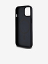 DKNY PU kožna donja traka s ponavljajućim uzorkom MagSafe stražnja maska ​​za iPhone 15 crna DKNY