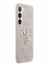 Guess PU 4G Metal Logo Zadní Kryt pro Samsung Galaxy S23 Pink Etui za telefon