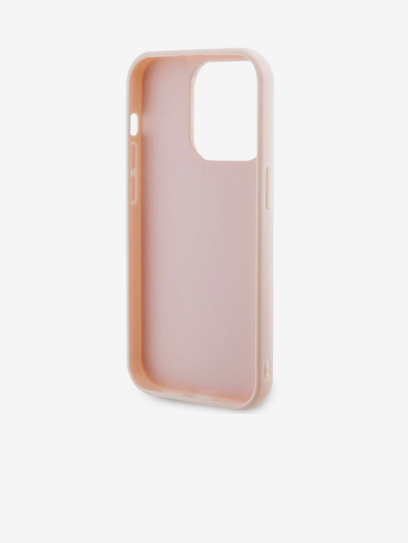 Karl Lagerfeld 3D gumeni svjetlucavi logotip Karl stražnja maska ​​za iPhone 15 Pro Max Pink Karl Lagerfeld