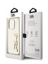Karl Lagerfeld Naborana stražnja maska ​​s logotipom od PU za iPhone 15 Pro Max zlatna Karl Lagerfeld
