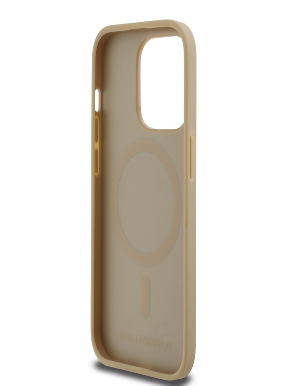 Karl Lagerfeld PU Karl Heads Pattern Magsafe stražnja maska ​​za iPhone 14 Pro Max Beige Karl Lagerfeld