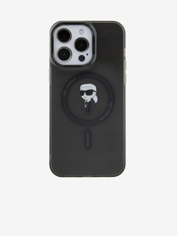 Karl Lagerfeld IML Ikonik MagSafe stražnja maska ​​za iPhone 15 Pro Max crna Karl Lagerfeld