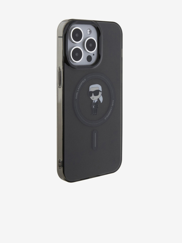 Karl Lagerfeld IML Ikonik MagSafe stražnja maska ​​za iPhone 15 Pro Max crna Karl Lagerfeld