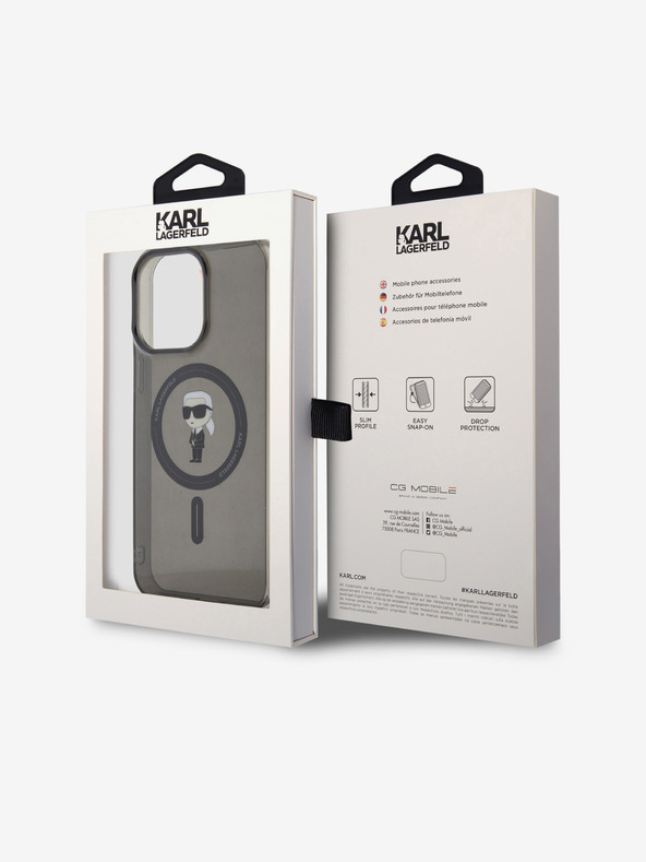Karl Lagerfeld IML Ikonik MagSafe stražnja maska ​​za iPhone 15 Pro Max crna Karl Lagerfeld