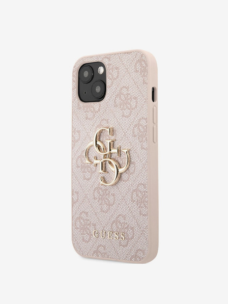 Guess Stražnja maska ​​Guess PU 4G s metalnim logotipom za iPhone 13 ružičasta