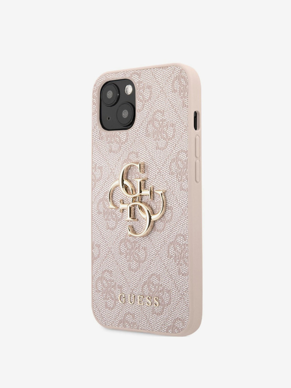 Guess Stražnja maska ​​Guess PU 4G s metalnim logotipom za iPhone 13 ružičasta
